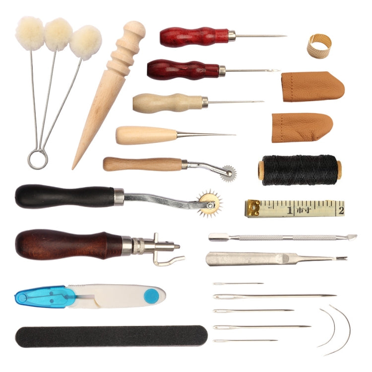 ชุดเครื่องมือ DIY เครื่องหนังแฮนด์เมด ชุดเครื่องมือเย็บผ้า, 29 In 1, 48 In 1