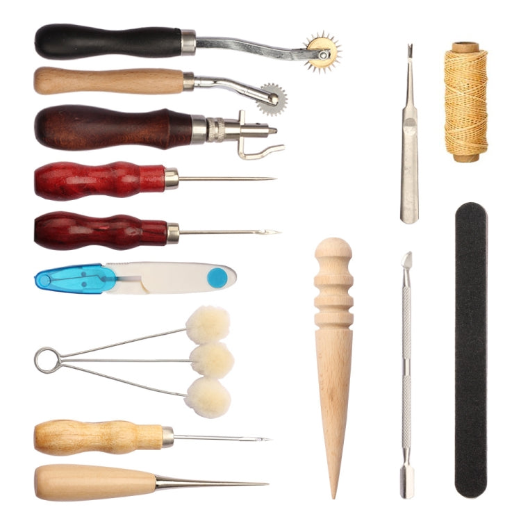 ชุดเครื่องมือ DIY เครื่องหนังแฮนด์เมด ชุดเครื่องมือเย็บผ้า, 29 In 1, 48 In 1