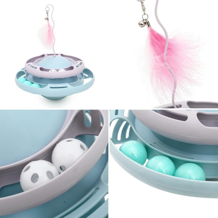 Tumbler Turntable Pet Cat Planet ของเล่น, White Yellow