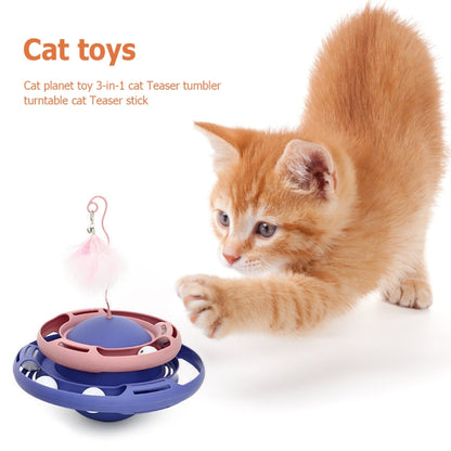 Tumbler Turntable Pet Cat Planet ของเล่น, White Yellow