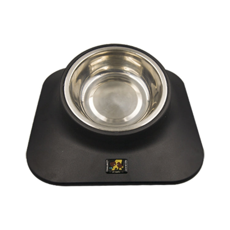 Pugga Pet Stainless Steel Anti-Slip Bowl Cat Dog Tilted Neck Feeder, สไตล์:, Single Bowl Black, Single Bowl Silver Gray, Double Bowl Black, Double Bowl Silver Gray