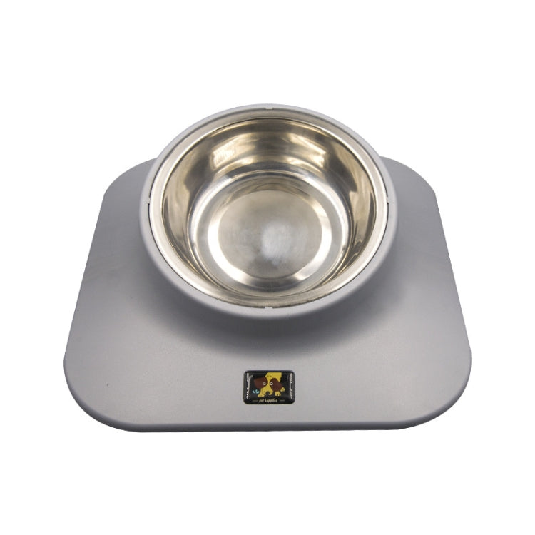 Pugga Pet Stainless Steel Anti-Slip Bowl Cat Dog Tilted Neck Feeder, สไตล์:, Single Bowl Black, Single Bowl Silver Gray, Double Bowl Black, Double Bowl Silver Gray