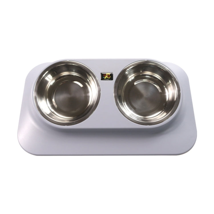 Pugga Pet Stainless Steel Anti-Slip Bowl Cat Dog Tilted Neck Feeder, สไตล์:, Single Bowl Black, Single Bowl Silver Gray, Double Bowl Black, Double Bowl Silver Gray