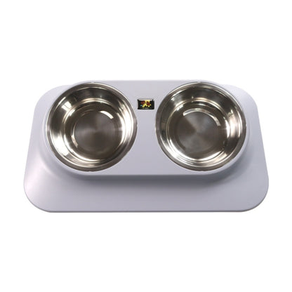 Pugga Pet Stainless Steel Anti-Slip Bowl Cat Dog Tilted Neck Feeder, สไตล์:, Single Bowl Black, Single Bowl Silver Gray, Double Bowl Black, Double Bowl Silver Gray