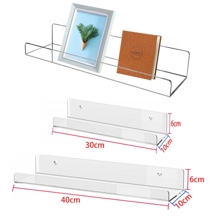 บ้าน ห้องครัว สำนักงาน หนังสือ ติดผนัง ชั้นวางของอะครีลิค, Acrylic Shelf 30x10x6cm, Acrylic Shelf 40x10x6cm