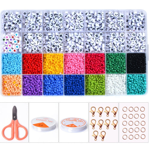28 ตารางตัวอักษรลูกปัดข้าวลูกปัด DIY สร้อยข้อมือลูกปัดวัสดุ, 28 Grid