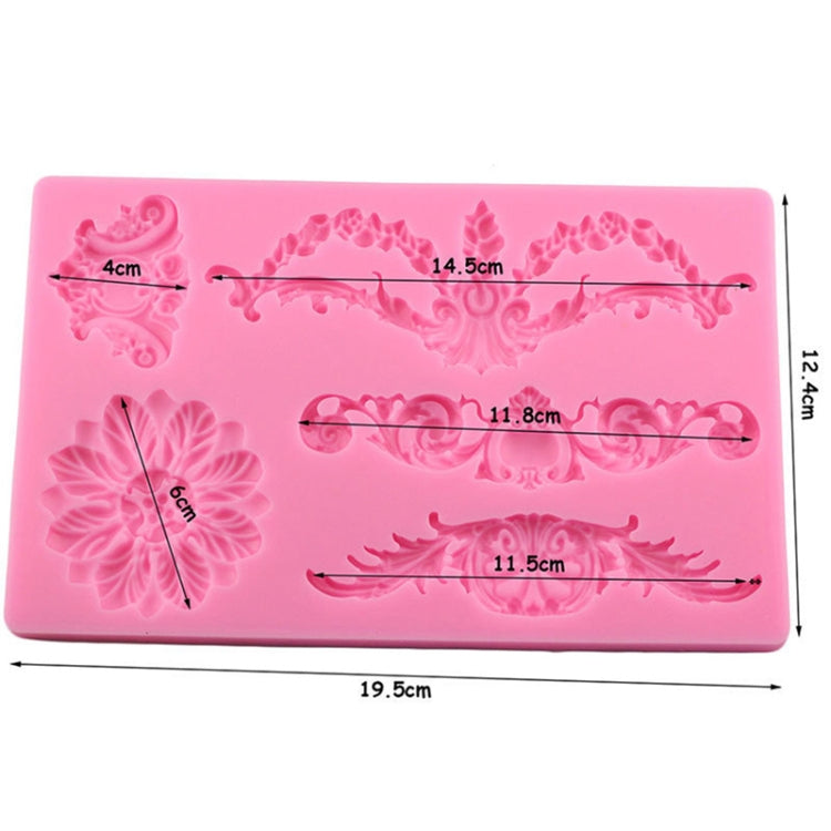 แม่พิมพ์ซิลิโคน Fondant ลายดอกไม้ขอบเค้ก, CF394