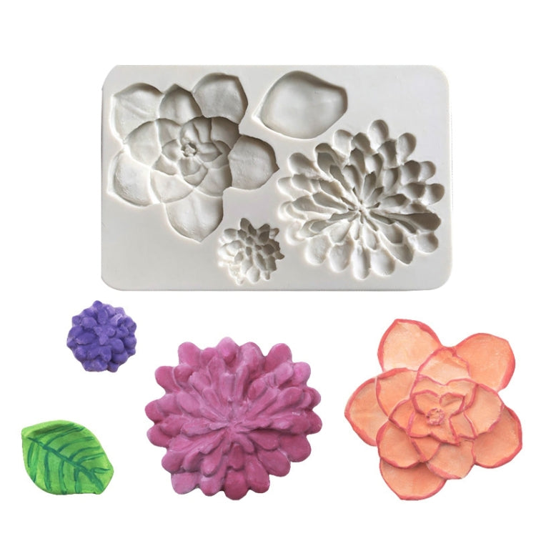แม่พิมพ์ซิลิโคนเค้ก Fondant ช็อกโกแลตดอกไม้ขนาดใหญ่ 2 ชิ้น, Big Flower