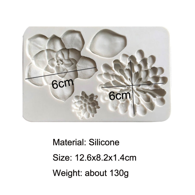 แม่พิมพ์ซิลิโคนเค้ก Fondant ช็อกโกแลตดอกไม้ขนาดใหญ่ 2 ชิ้น, Big Flower