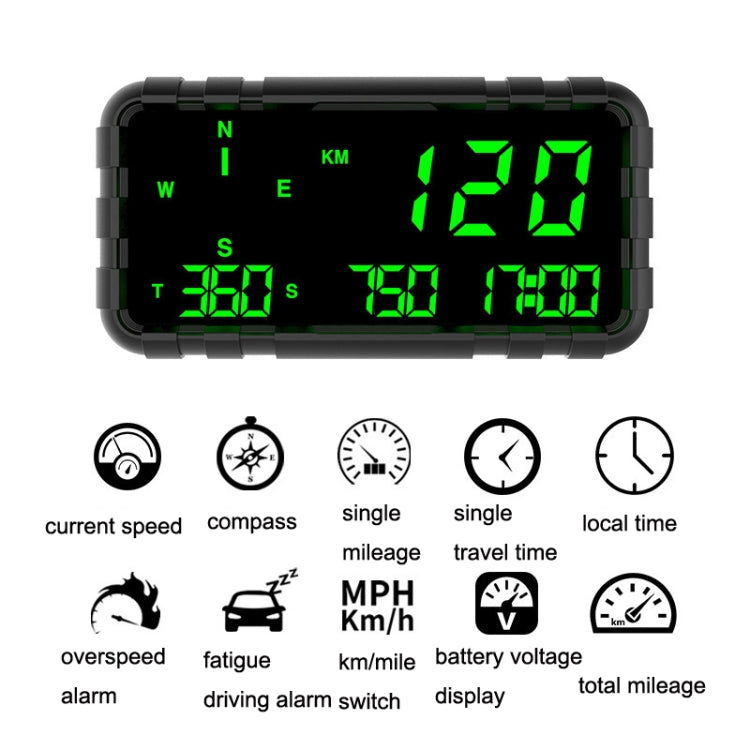 GPS Head-up Display ความเร็ว ไมล์สะสม เข็มทิศ รถยนต์ทั่วไป, C3012 GPSHUD