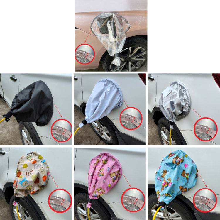 ฝาครอบป้องกันกันน้ำพอร์ตชาร์จรถยนต์พลังงานใหม่ สี:, Transparent, Black, Gray White, Silver, Bear Pink, Bear Blue