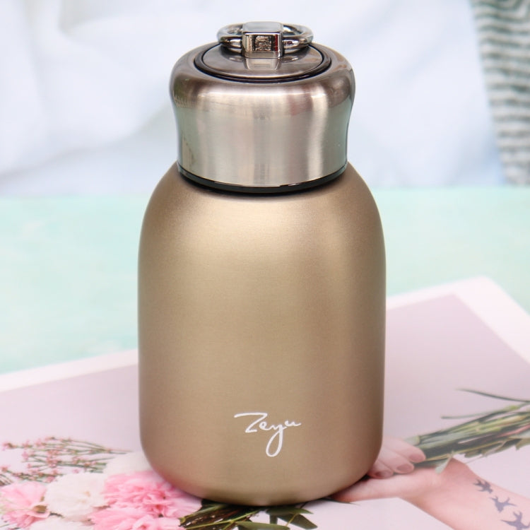 280ml 304 Stainless Steel Handle Vacuum Insulation Cup Big Belly Gift Cup, สีดำ, สีทอง, สีเขียว, สีเงิน, Rose Gold