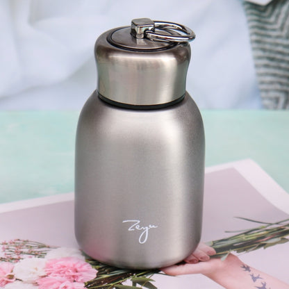 280ml 304 Stainless Steel Handle Vacuum Insulation Cup Big Belly Gift Cup, สีดำ, สีทอง, สีเขียว, สีเงิน, Rose Gold