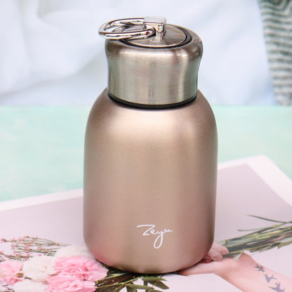 280ml 304 Stainless Steel Handle Vacuum Insulation Cup Big Belly Gift Cup, สีดำ, สีทอง, สีเขียว, สีเงิน, Rose Gold