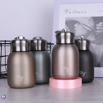280ml 304 Stainless Steel Handle Vacuum Insulation Cup Big Belly Gift Cup, สีดำ, สีทอง, สีเขียว, สีเงิน, Rose Gold