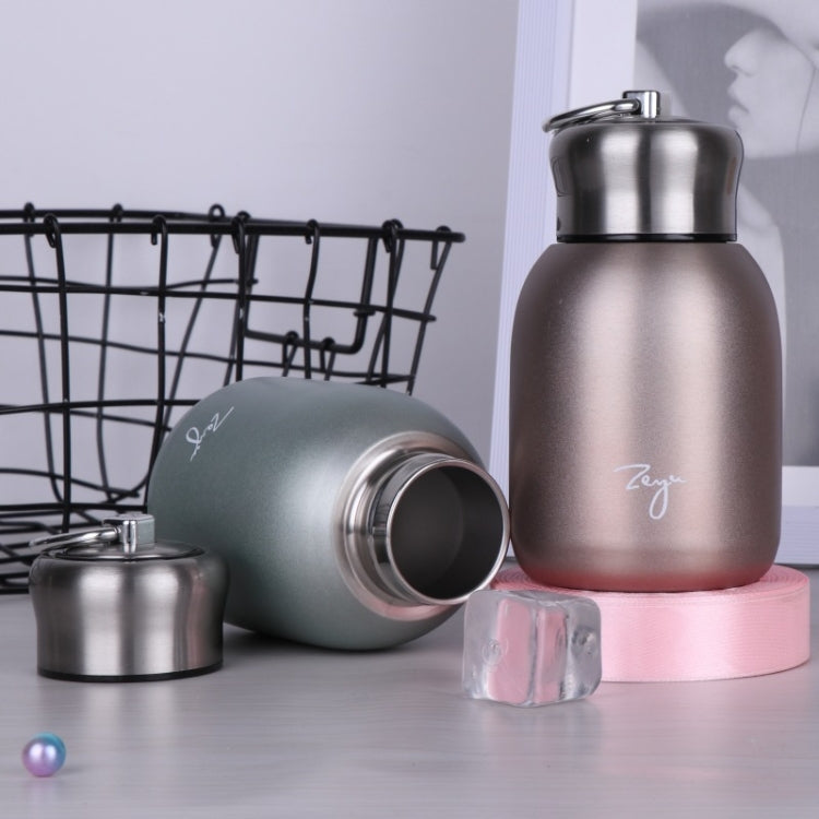 280ml 304 Stainless Steel Handle Vacuum Insulation Cup Big Belly Gift Cup, สีดำ, สีทอง, สีเขียว, สีเงิน, Rose Gold