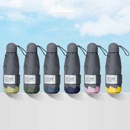 LY-0621 ร่มพับหกกระดูกห้าพับ Simple Black Glue Sunscreen Umbrella, Six-bone Turmeric, Six-bone Midsummer Pink, Six-bone Haze Blue, Six-bone Matcha Green, Six-bone Navy, Six-bone Ink Green