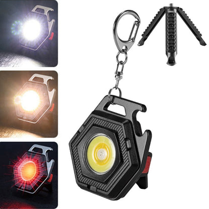 E-SMARTER W5131 ไฟฉายพกพา Mini Keychain Strong Light, Specification:, Black, Tarnish, Black+Tripod, Tarnish+Tripod