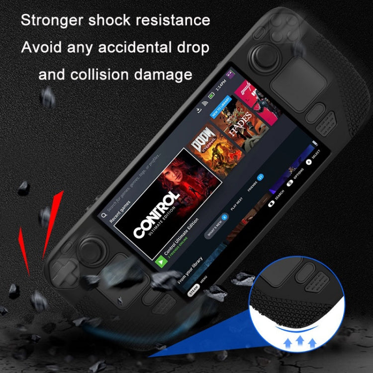 ฝาปิดซิลิโคนแบบรวมทุกอย่างพร้อมฝาปิดปุ่มสำหรับ Steam Deck, (Black), (Blue), (Red), (Pink)