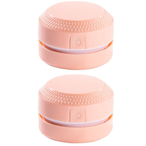 2PCS Desktop Mini เครื่องดูดฝุ่นยาง Confetti Keyboard Cleaner, สีชมพู, สีน้ำเงิน