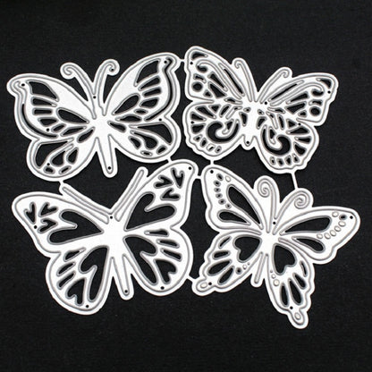 แม่พิมพ์ตัดลายนูนโลหะผีเสื้อสี่ตัว DIY เหล็กกล้าคาร์บอน, Butterfly Shape