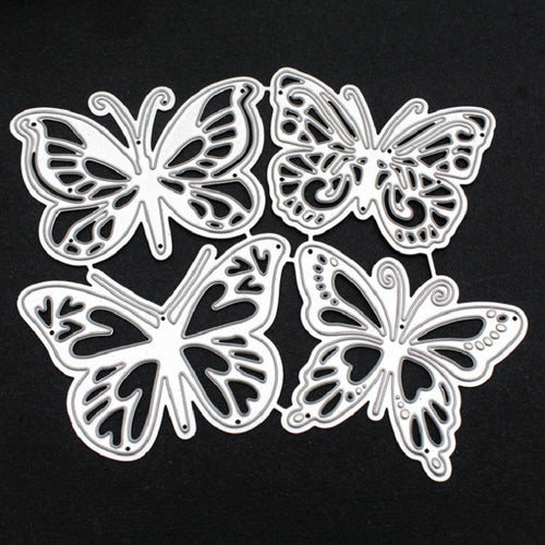 แม่พิมพ์ตัดลายนูนโลหะผีเสื้อสี่ตัว DIY เหล็กกล้าคาร์บอน, Butterfly Shape