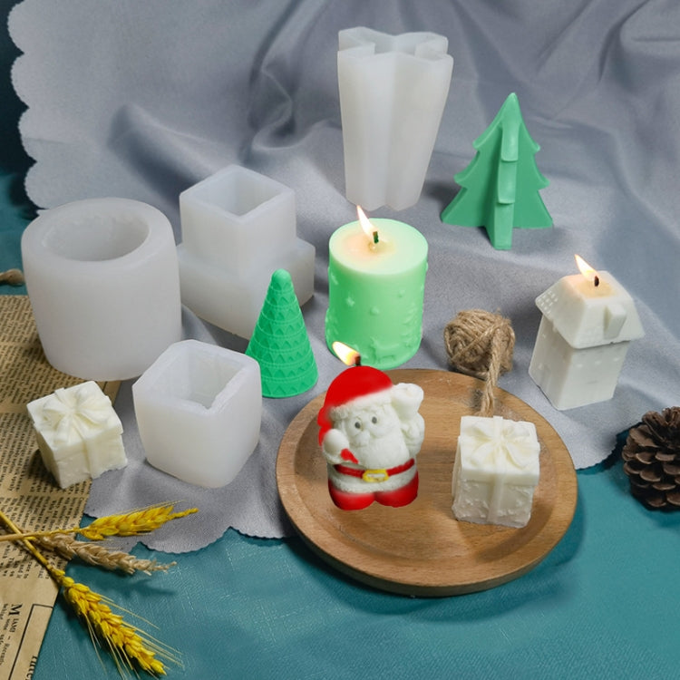 DIY เทียนคริสต์มาสอโรมาเธอราพียิปซั่มซิลิโคนแม่พิมพ์รูปร่าง:, Santa, Simple Christmas Tree, Triangular Christmas Tree, Christmas Gift, Single Stereo, Snow House 3, Single Christmas Cylinder, Origami Christmas Tree, 8 Cone Contest Christmas Tree, Matsi Kot
