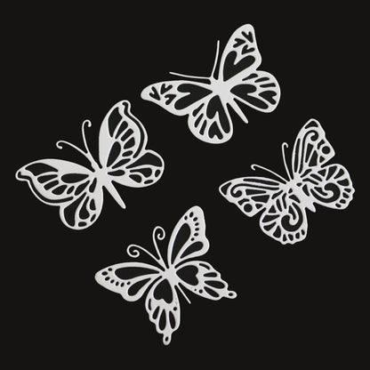 แม่พิมพ์ตัดลายนูนโลหะผีเสื้อสี่ตัว DIY เหล็กกล้าคาร์บอน, Butterfly Shape