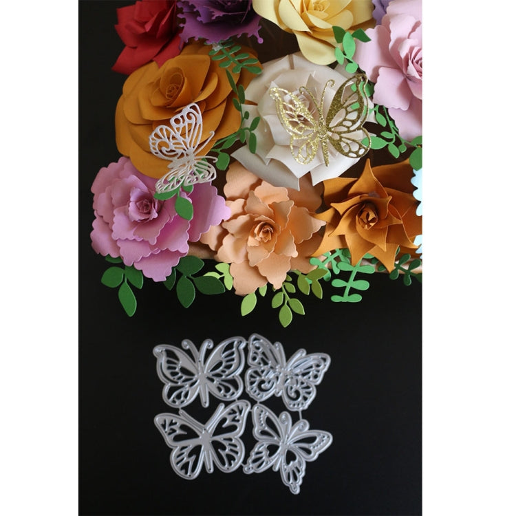 แม่พิมพ์ตัดลายนูนโลหะผีเสื้อสี่ตัว DIY เหล็กกล้าคาร์บอน, Butterfly Shape