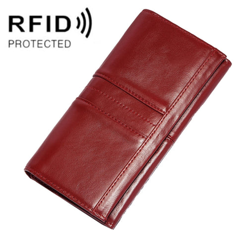 BP806 RFID Anti-Theft Brush Lady Wallet Multi-Card Clutch Bag, BP806 Red, BP806 Green, BP806 Black