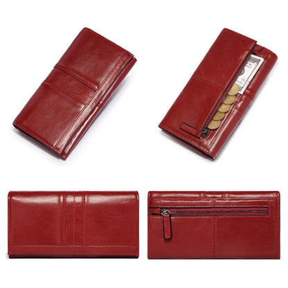 BP806 RFID Anti-Theft Brush Lady Wallet Multi-Card Clutch Bag, BP806 Red, BP806 Green, BP806 Black
