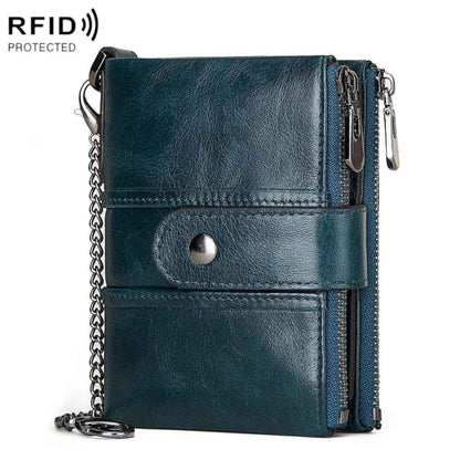 BP804 RFID Anti-Theft Wallet Multi-Function Buckle Zipper Retro Leisure Coin Purse, BP804 Red, BP804 Khaki, BP804 Blue, BP804 Black, BP804 Brown