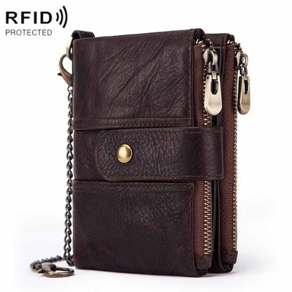 BP804 RFID Anti-Theft Wallet Multi-Function Buckle Zipper Retro Leisure Coin Purse, BP804 Red, BP804 Khaki, BP804 Blue, BP804 Black, BP804 Brown