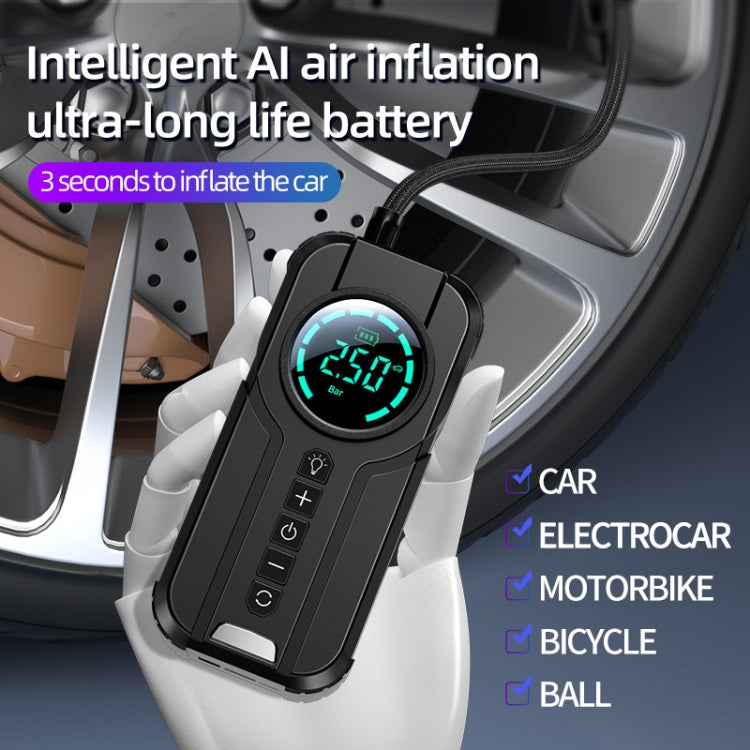 YX1819 เครื่องสูบลมแบบพกพาแบบมีสายรถยนต์ไฟฟ้ายางรถยนต์กำลังสูง Inflator, YX1819 Wired