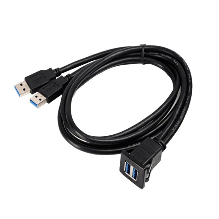 RF-56 Dual-port USB3.0 Waterproof Cable Car Dashboard Audio Extension Line, ความยาวสาย: 1 ม, Dashboard Audio Extension Line