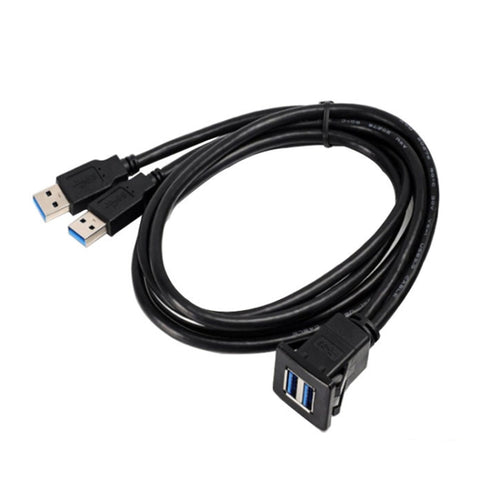 RF-56 Dual-port USB3.0 Waterproof Cable Car Dashboard Audio Extension Line, ความยาวสาย: 1 ม, Dashboard Audio Extension Line