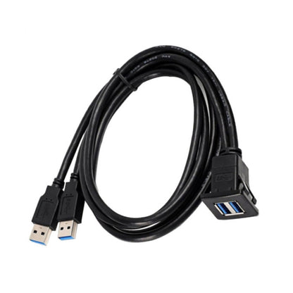 RF-56 Dual-port USB3.0 Waterproof Cable Car Dashboard Audio Extension Line, ความยาวสาย: 1 ม, Dashboard Audio Extension Line