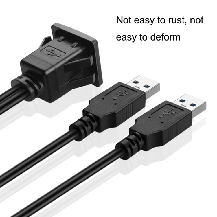 RF-56 Dual-port USB3.0 Waterproof Cable Car Dashboard Audio Extension Line, ความยาวสาย: 1 ม, Dashboard Audio Extension Line