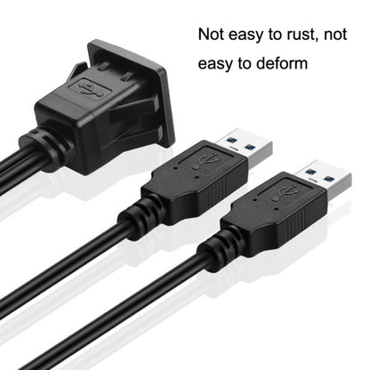 RF-56 Dual-port USB3.0 Waterproof Cable Car Dashboard Audio Extension Line, ความยาวสาย: 1 ม, Dashboard Audio Extension Line