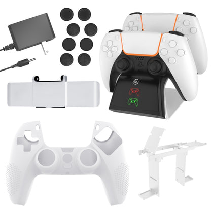JYS JYS-P5151 สำหรับ PS5 12 In 1 Handle Charger + Rocker Cap + Privacy Cover + Silicone Cover + Bracket Set, JYS-P5151
