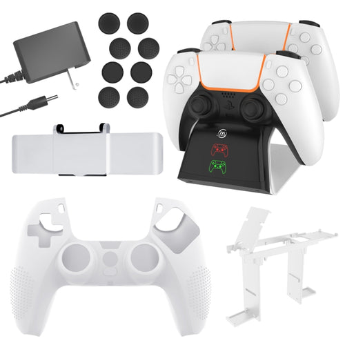 JYS JYS-P5151 สำหรับ PS5 12 In 1 Handle Charger + Rocker Cap + Privacy Cover + Silicone Cover + Bracket Set, JYS-P5151