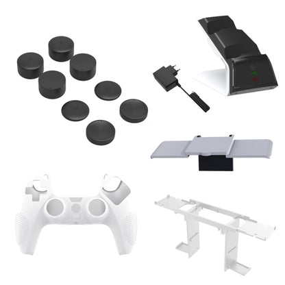JYS JYS-P5151 สำหรับ PS5 12 In 1 Handle Charger + Rocker Cap + Privacy Cover + Silicone Cover + Bracket Set, JYS-P5151