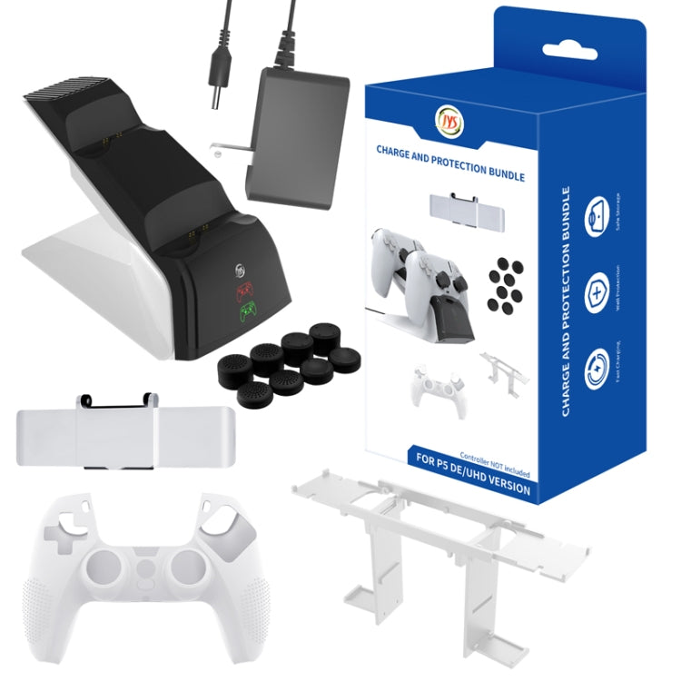 JYS JYS-P5151 สำหรับ PS5 12 In 1 Handle Charger + Rocker Cap + Privacy Cover + Silicone Cover + Bracket Set, JYS-P5151