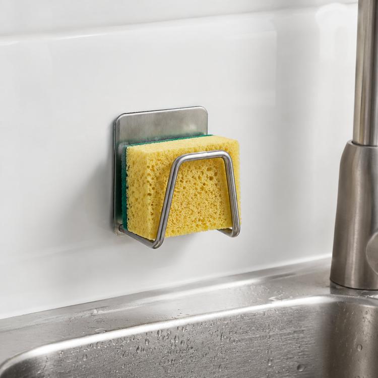 4 PCS 304 Stainless Steel Sponge Rack Sink Drain Rack, สี:, Brushed Color, Baking Black, Large True Color, Large Baking Black, Large Baking White, 201 Ture Color