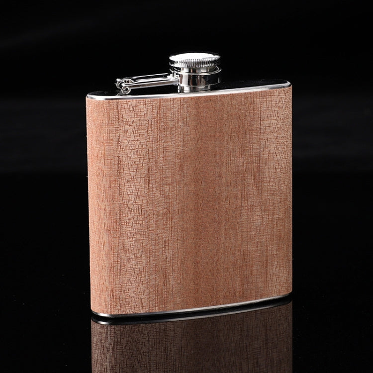 6oz Wood Leather Hip Flask Stainless Steel Whiskey ไวน์แอลกอฮอล์ขวดเหล้า, Style 1, Style 2, Style 3, Style 4, Style 5