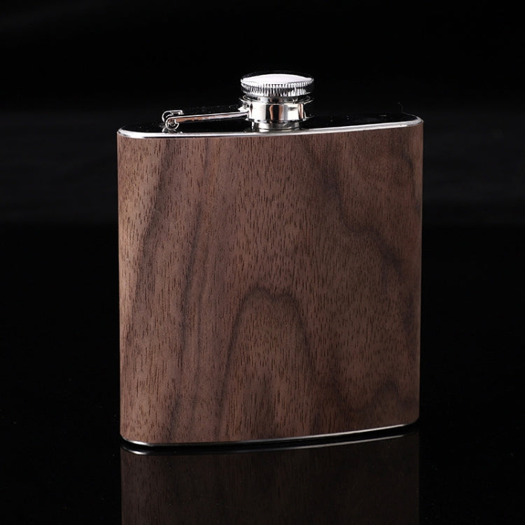 6oz Wood Leather Hip Flask Stainless Steel Whiskey ไวน์แอลกอฮอล์ขวดเหล้า, Style 1, Style 2, Style 3, Style 4, Style 5