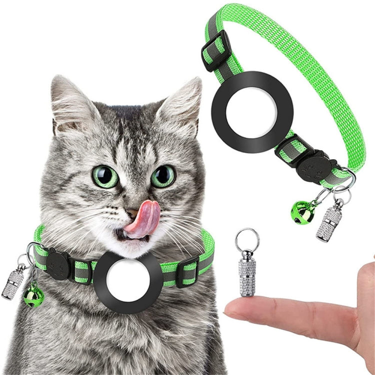 Pet Anti Lost Address Pendant Collar พร้อมกระดิ่งสำหรับ Airtag, สีเขียว, สีม่วง, สีดำ, สีชมพู, สีส้ม, สีน้ำเงิน