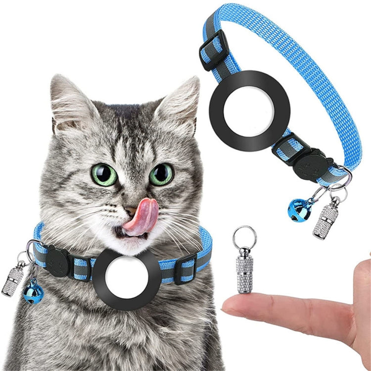 Pet Anti Lost Address Pendant Collar พร้อมกระดิ่งสำหรับ Airtag, สีเขียว, สีม่วง, สีดำ, สีชมพู, สีส้ม, สีน้ำเงิน