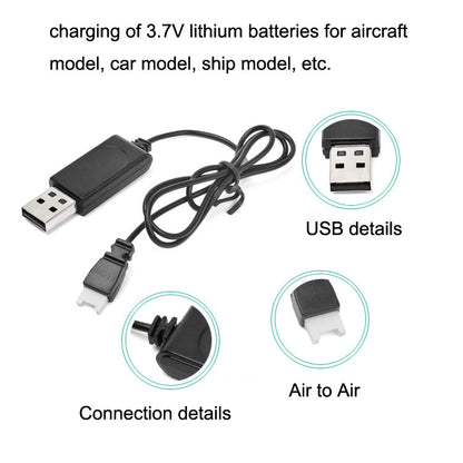 สายชาร์จ USB 10PCS 3.7V 350mAh Air To Air Plug โดยไม่ต้องป้องกันสำหรับโดรน