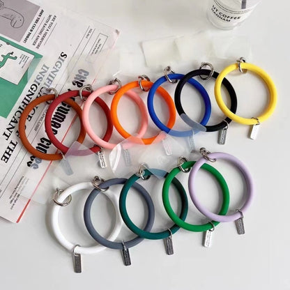 3 PCS เคสโทรศัพท์ซิลิโคนสร้อยข้อมือพวงกุญแจ Anti-Fall โทรศัพท์ Lanyard พร้อม Patch, สีชมพู, สีม่วง, สีน้ำเงิน, สีเหลืองมะนาว, สีส้ม, สีแดง, สีดำ, สีขาว, สีเขียวมิ้นท์